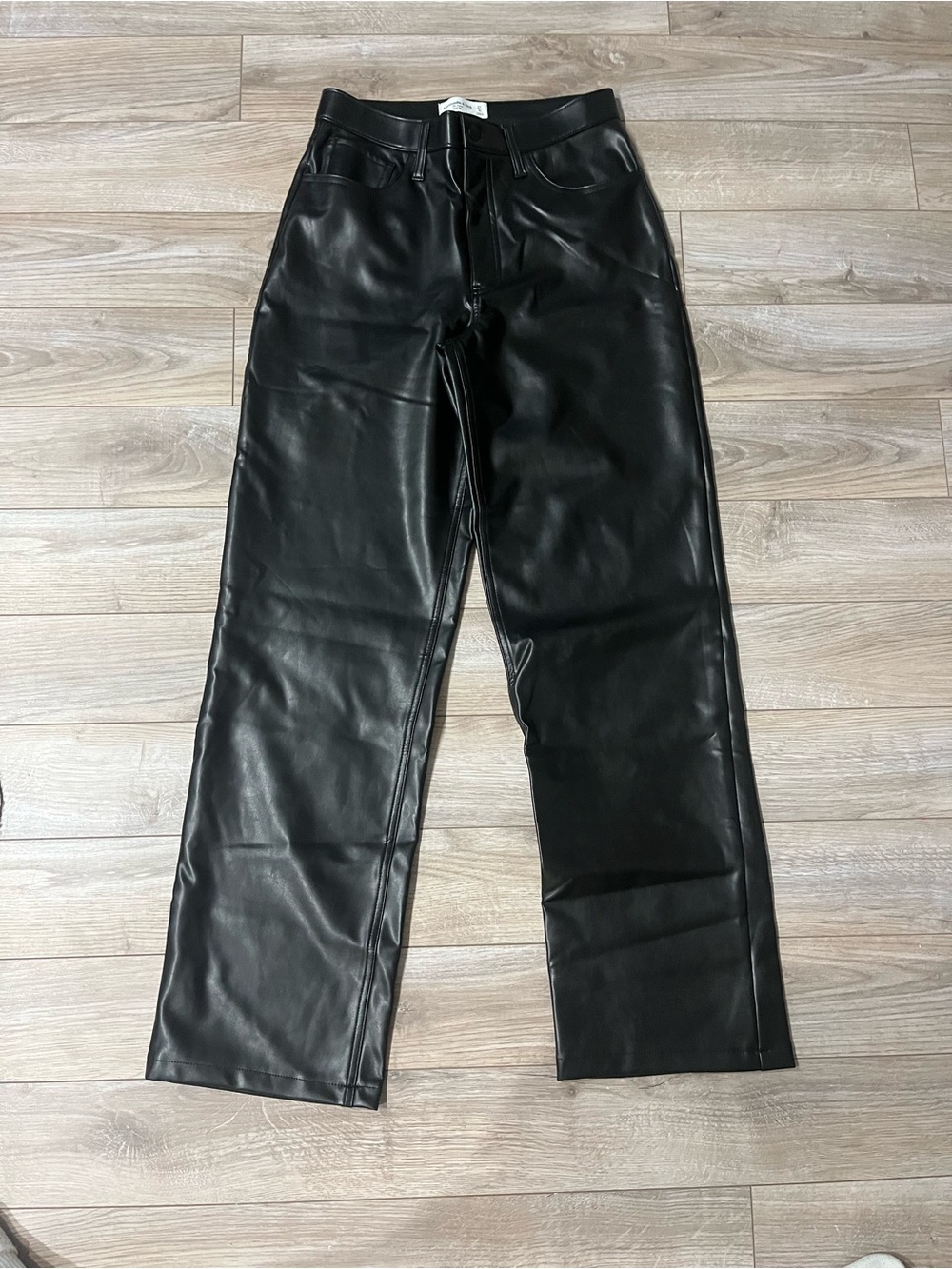 Abercrombie and fitch high rise 27” Leather Straight Leg